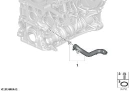 COOLING SYSTEM WATER HOSES diagram for BMW 1 Series E82 123d