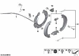 PARKING BRAKE/BRAKE SHOES diagram for BMW 3 Series E93 LCI 330d