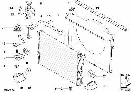 RADIATOR/EXPANSION TANK/FRAME diagram for BMW 5 Series E39 540iP