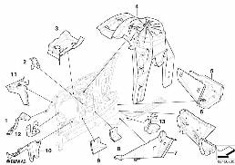 FRONT BODY BRACKET RIGHT diagram for BMW 6 Series E63 650i