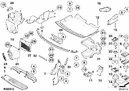 SHIELDING, ENGINE COMPARTMENT/AIR DUCTS diagram for BMW 7 Series E66 760Li