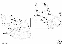 尾燈 diagram for BMW 5 Series E61 LCI 520d