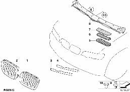EXTERIOR TRIM / GRILL diagram for BMW X5 E53 4.4i