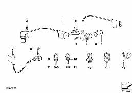 SENSORS diagram for BMW 7 Series E38 740i