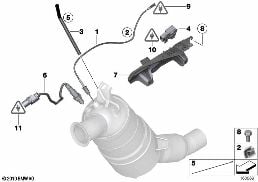 DIESEL PART.FILTER SENS./MOUNTING PARTS diagram for BMW 1 Series E82 123d