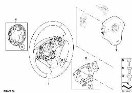 Kierownica wielofunk. z pod. pow. diagram for BMW 5 Series E60 LCI 525d