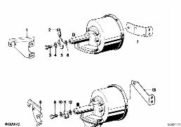 ชุดเพิ่มแรงเบรค/จุดยึด diagram for BMW 5 Series E12 520