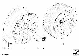 BMW LA WHEEL, STAR SPOKE 243 diagram for BMW 5 Series E60 525d