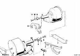 ชุดเพิ่มแรงเบรค/จุดยึด diagram for BMW 5 Series E12 520