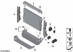 MOUNTING PARTS F RADIATOR diagram for BMW X6 E71 30dX
