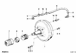 ชุดเพิ่มแรงเบรค, แบบแรงกดต่ำ diagram for BMW 5 Series E12 518