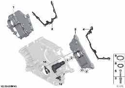 Obudowa skrzyni łańcuchowej, górna diagram for BMW 7 Series E65 745i