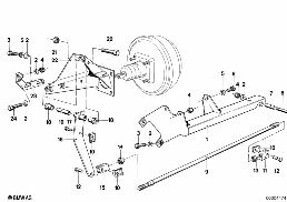 ชุดเพิ่มแรงเบรค/จุดยึด diagram for BMW 5 Series E12 518