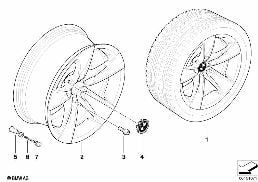 BMW LA WHEEL, STAR SPOKE 246 diagram for BMW 5 Series E60 525d
