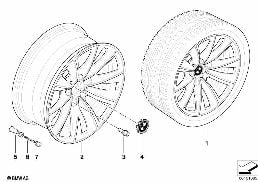 BMW LA WHEEL, DUAL SPOKE 247 diagram for BMW 5 Series E60 525d