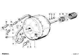 POWER BRAKE UNIT DEPRESSION diagram for BMW 6 Series E24 635CSi
