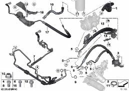 Hydr.řízení olej. vedení/adaptivní pohon diagram for BMW X6 E71 35dX