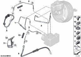 BRAKE PIPE, FRONT diagram for BMW 3 Series E93 LCI 330d