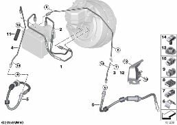 BRAKE PIPE, FRONT diagram for BMW 3 Series E93 LCI 330d