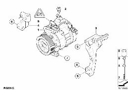 Klimakompressor/Anbauteile diagram for BMW 3 Series E90 LCI M3