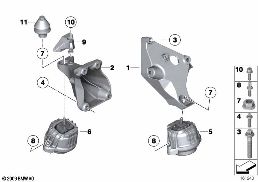 ENGINE SUSPENSION diagram for BMW 2 Series F22 225d