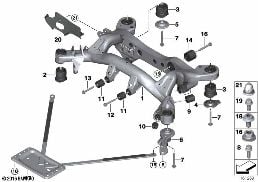 REAR AXLE CARRIER diagram for BMW X1 E84 18d