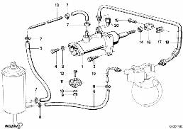 HYDRAULIC BRAKE SERVO UNIT diagram for BMW 7 Series E23 735i