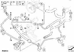 Hydr. układ kier./przewody oleju diagram for BMW 5 Series E60 LCI 525d