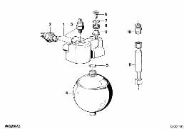 Druckregler/Druckspeicher diagram for BMW 7 Series E32 750iL
