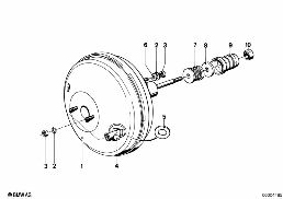 ชุดเพิ่มแรงเบรค, แบบแรงกดต่ำ diagram for BMW 5 Series E12 520