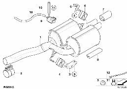 Σύστημα εξαγωγής καυσαερίων πίσω diagram for BMW 5 Series E60 LCI 535xi