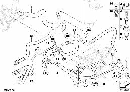 Hydr. układ kier./przewody oleju diagram for BMW 5 Series E60 LCI 525d