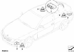 PARK DISTANCE CONTROL (PDC) diagram for BMW 6 Series E64 LCI 650i