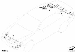PARK DISTANCE CONTROL (PDC) diagram for BMW 5 Series E60 530i