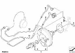 Remkrachtversterker onderdruk diagram for BMW MINI R56 One