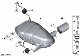 REAR MUFFLER diagram for BMW 1 Series E88 118i