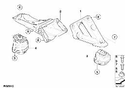 Sospensione del motore diagram for BMW 5 Series E60 LCI 530xi