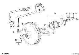 POWER BRAKE UNIT DEPRESSION diagram for BMW 3 Series E30 320i