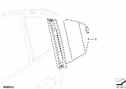 Solskyddsgardin dörr bak diagram for BMW 5 Series E60 LCI 530i