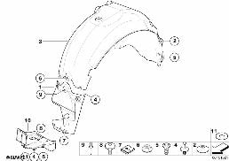 Garniture du passage de roue arrière diagram for BMW Z4 E85 2.5i