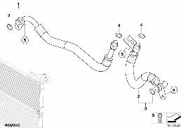 Vedení chladiče motorového oleje diagram for BMW 5 Series E60 LCI 535xi