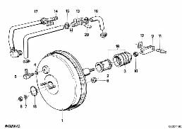 POWER BRAKE UNIT DEPRESSION diagram for BMW 5 Series E28 524td