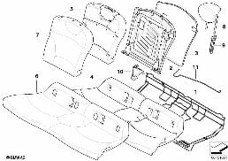 Sitz hinten Polster und Bezug diagram for BMW MINI Clubman R55 Coop.S JCW