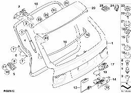 Bagaj kapağı diagram for BMW X5 E70 LCI 35dX