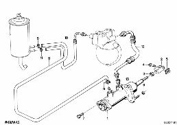 Bremskraftverstärker hydraulisch diagram for BMW 7 Series E32 750iL