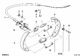 PARKING BRAKE/BRAKE SHOES diagram for BMW 7 Series E23 733i