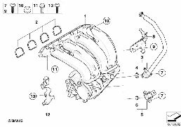 INTAKE MANIFOLD SYSTEM diagram for BMW 3 Series E90 316i