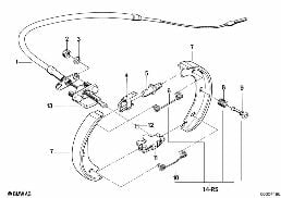 PARKING BRAKE/BRAKE SHOES diagram for BMW 6 Series E24 635CSi