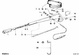 PARKING BRAKE/CONTROL diagram for BMW 6 Series E24 635CSi