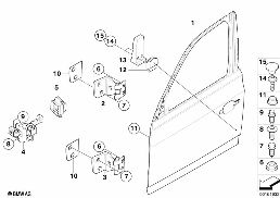 FRONT DOOR-HINGE/DOOR BRAKE diagram for BMW X3 E83 LCI 2.0i